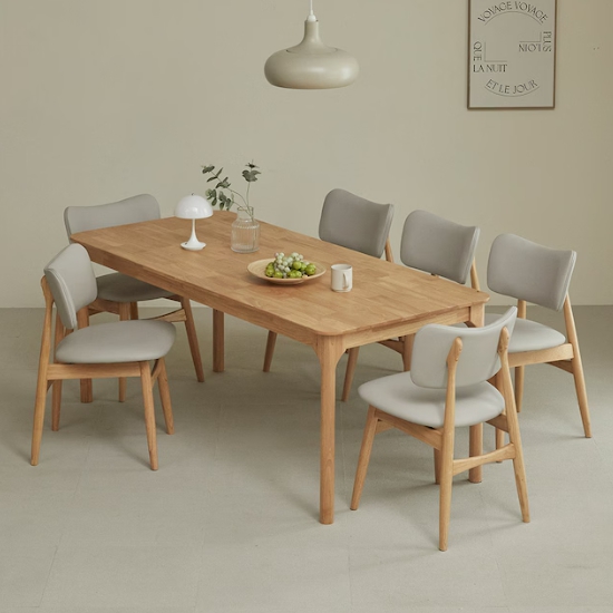 스칸딕퍼니처 워즈 원목 식탁 1800 (A의자6개)