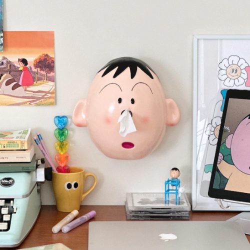 이이공브이샵 ㅤ힝구 얼굴 스탠드 콧물 두루마리 맹구 휴지케이스_이미지