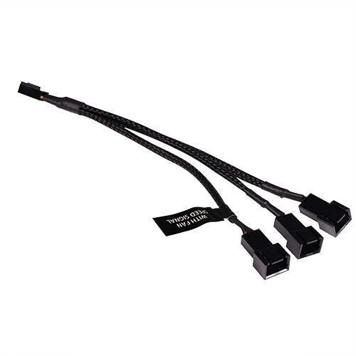 ALPHACOOL Y형 스플리터 3pin to 3x3-pin 케이블 (0.15m, 블랙)