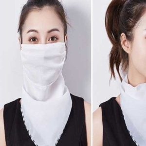 GTP847500쉬폰 메쉬 일체형 넥가드 마스크 스카프 화이트