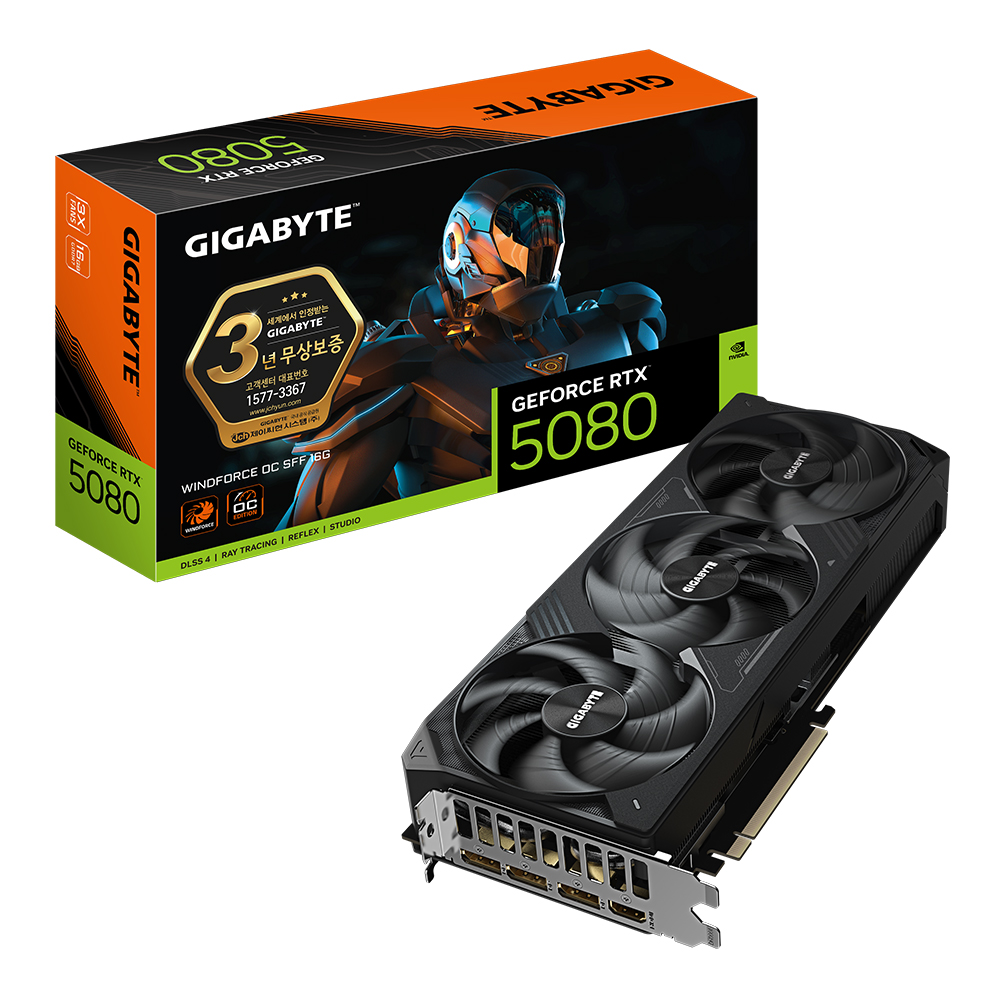 GIGABYTE 지포스 RTX 5080 WINDFORCE OC SFF D7 16GB 제이씨현이미지입니다. 누르면 해당 게시물로 새창이동합니다.