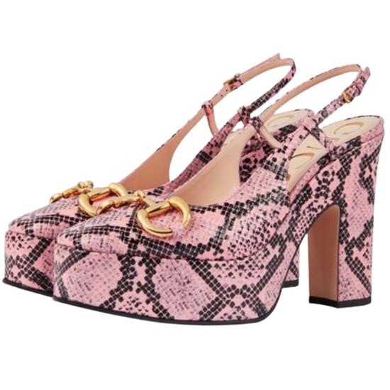 구찌 파이톤 프린트 하이힐 펌프스 723837 19Y00 5815_이미지