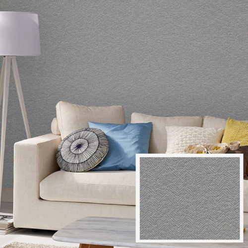 접착식 단열벽지 헤링본 그레이