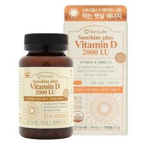 뉴트리랩스 선샤인플러스 비타민D 2000IU 150mg 180캡슐 (1개)_이미지