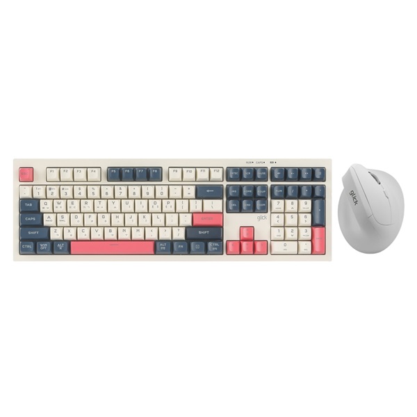 지클릭커 OFFICEPRO WMK700 사일런스 M 108 무선 키보드 마우스 세트 (Havana Cappuccino)_이미지