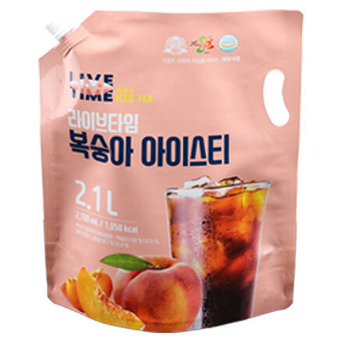 태웅식품 라이브타임 복숭아 아이스티 2.1L (2개)_이미지