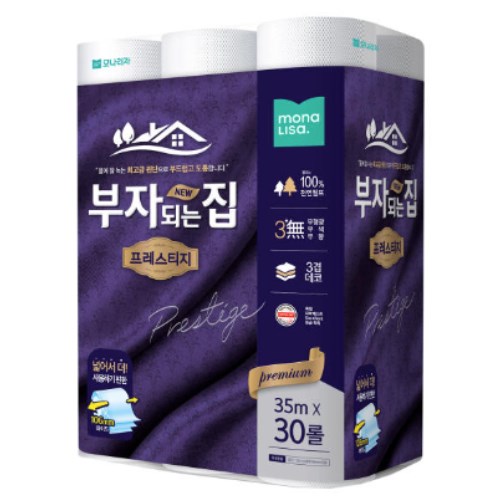 모나리자 부자되는집 프레스티지 35m (30롤) (2팩)