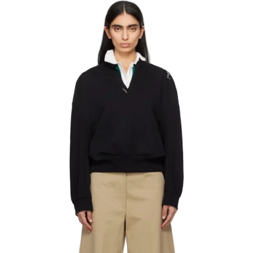 마르니 블랙 브러쉬드 코튼 스웨트셔츠 251379F098000