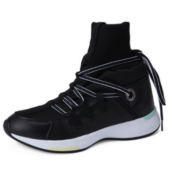 코오롱인더스트리 슈퍼콤마비 Line rib point sporty sneakers DN4DX16109BLK