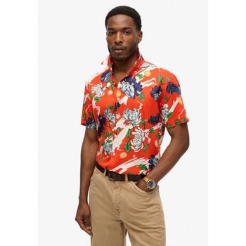 슈퍼드라이 Co VINTAGE HAWAIIAN SHORT SLEEVE Shirt aya burnt orange floral 7518443_이미지