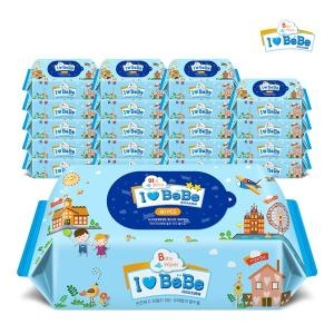 지앤티클린 아이러브베베 블루 물티슈 리필형 80매 (20팩)