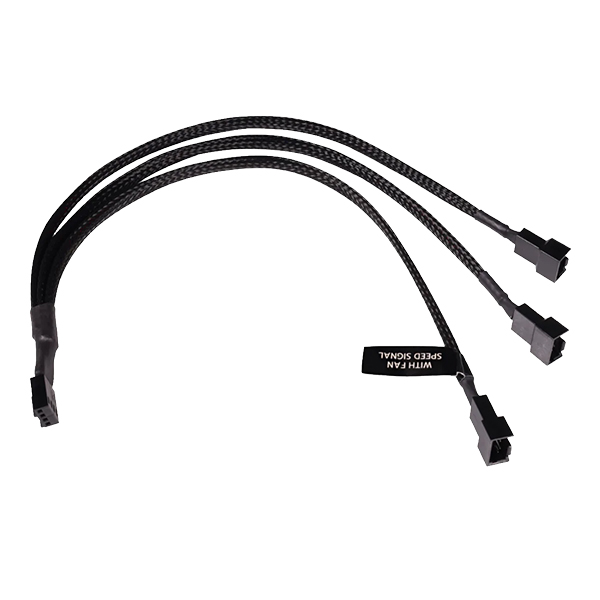 ALPHACOOL Y형 스플리터 4pin to 3x4pin PWM 케이블 (0.3m, 블랙)_이미지