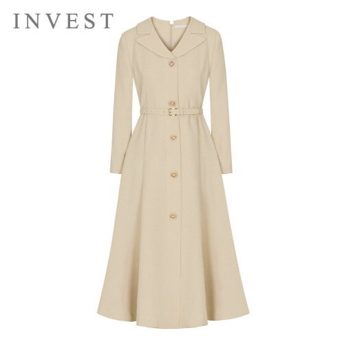인베스트 77까지 골드버튼벨티드롱원피스_INI4S1OP3470