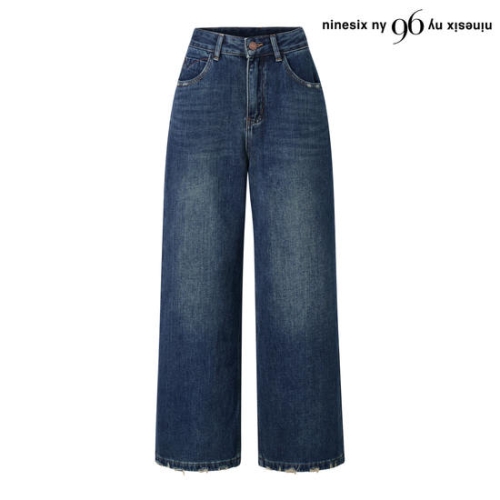 96NY 워싱 와이드 데님 기모 롱 팬츠 NP4TA004L0