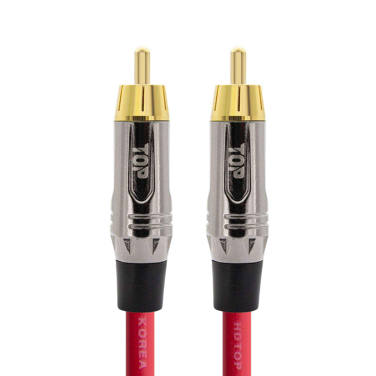 탑라인에이치디 HDTOP 메탈 RCA 오디오 케이블 레드 (40m, HT-TP4675)_이미지