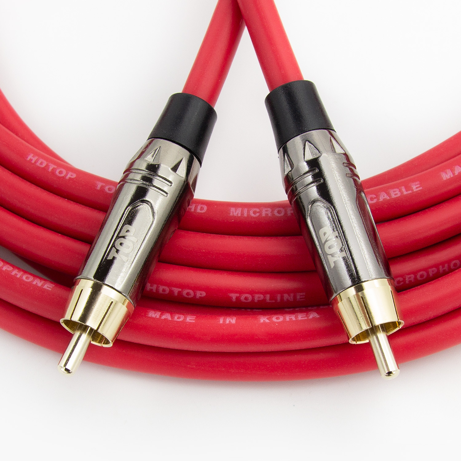 탑라인에이치디 HDTOP 메탈 RCA 오디오 케이블 레드 (40m, HT-TP4675)_이미지