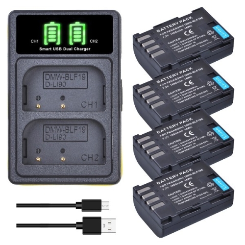 파나소닉  Batmax DMW-BLF19 BLF19E DMW-BLF19PP 배터리 및 LED 듀얼 USB 충전기 루믹스 GH3 GH4..