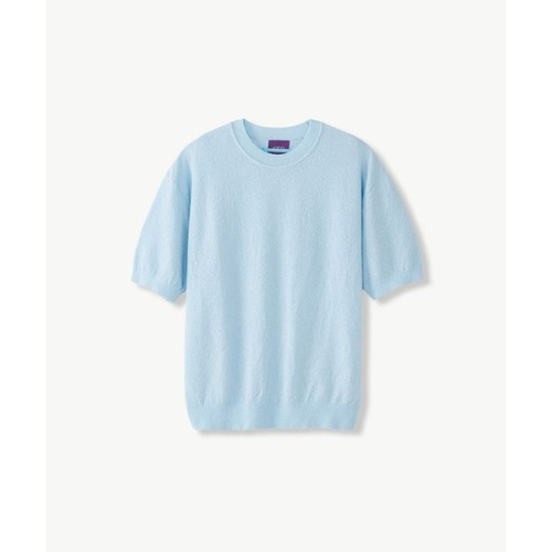 DIEMS 부클 라운드 니트_블루 오버핏 _LKTVB64NSL