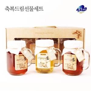 동강마루 축복드림 벌꿀선물세트 아카시아꿀550gx1병+야생화꿀550gx2병 기프트박스