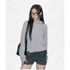 오드스튜디오 ODDSTUDIO 사이드 스냅 와플 후드 롱슬리브 LIGHT GRAY OO5FFHT103LG 1368750_이미지