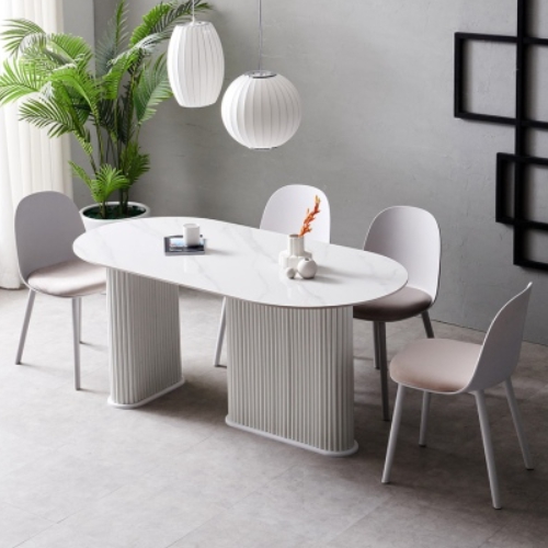파로마 이즈 카밀라 세라믹 타원 템바 식탁 1600 (의자4개)_이미지