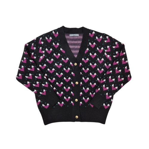 미쥬 르니앤맥코이 여성 하트포인트 브이넥 니트가디건 MM12CD711FJY