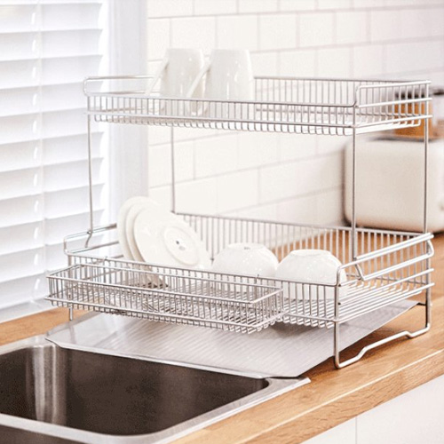 밧드야 ㅤ식기건조대 A형+A형 멀티랙 (2단)_이미지