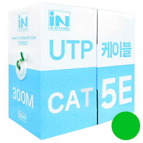 인네트워크 IN-5UTP300M CAT.5e UTP 랜케이블 박스 (그린, 300m)_이미지