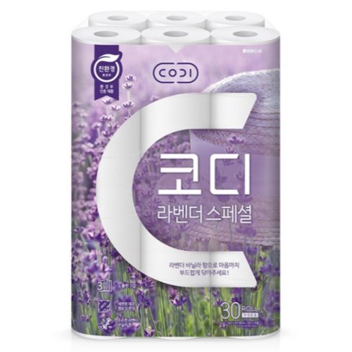 쌍용C&B 코디 라벤더 스페셜 30m (30롤) (3팩)
