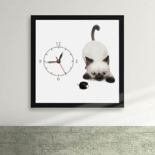 꾸밈 ix137-장난감과 놀고싶은 고양이 액자시계