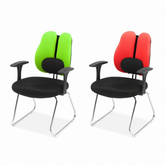 동서가구 심포니 더블백 메쉬의자 팔걸이형 (럼버서포트)_이미지