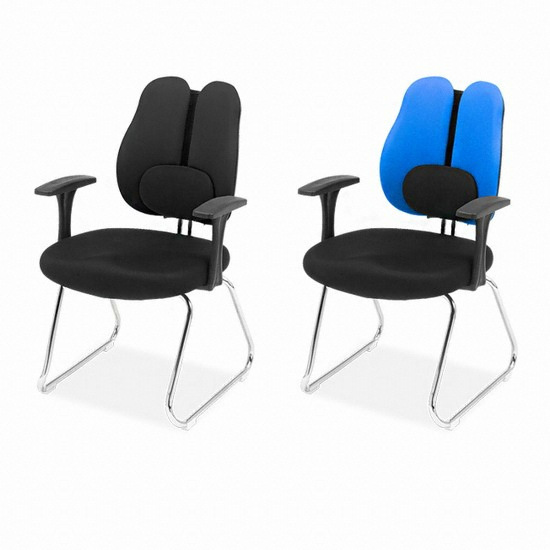 동서가구 심포니 더블백 메쉬의자 팔걸이형 (럼버서포트)_이미지