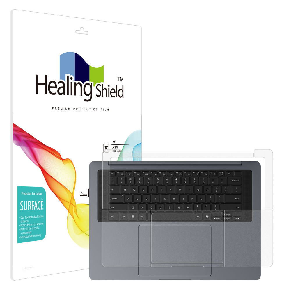 폰트리 힐링쉴드 삼성전자 갤럭시북6 울트라 NT960UJH NT960UJG 무광 외부보호필름 팜레스트/터치패드 2매_이미지