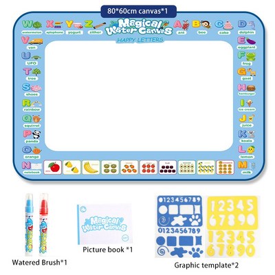 몬테소리 매직 워터 드로잉 매트 색칠 낙서 물 흡수 그림 패드 재사용 가능한 펜 보드 교육 완구 07 60X80CM-Fruit