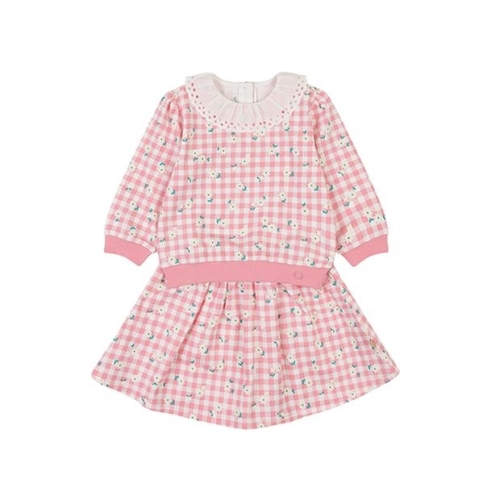 봄 로라체크꽃맨투맨상하 PINK _01R13305158