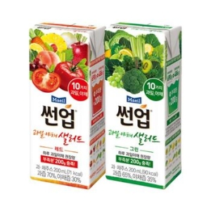 매일유업 썬업 과일 야채 샐러드 그린 + 레드 200ml (48개)_이미지