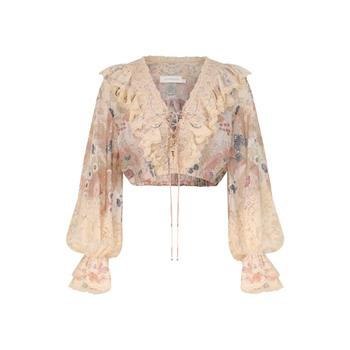 REBELLION 레이스업 블라우스 인 크림 플로랄 7117TC261CRF B0301864480