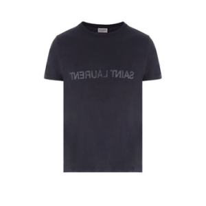  생로랑 SS24 LOGO COTTON T-SHIRT Blue 663278Y37AW4145