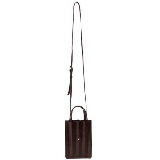Lucky Pleats Phone Bag (Dark Oak)