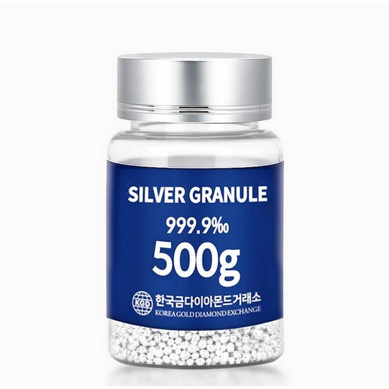 한국금다이아몬드 실버 그래뉼 500g 999.9 포나인 은투자 은바 은테크 (1개)