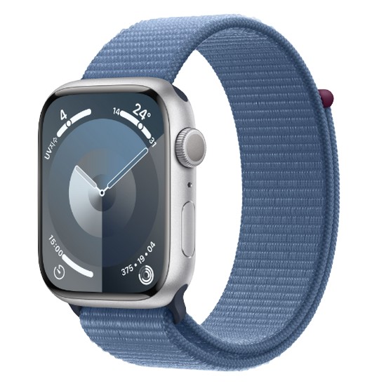 APPLE 워치 시리즈9 45mm 실버 알루미늄 (스포츠루프)