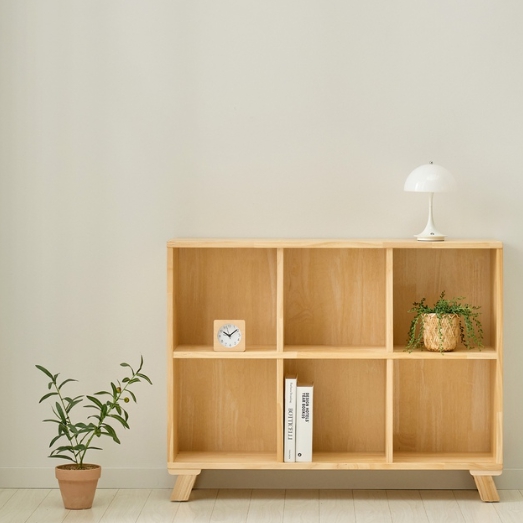 크레덴 2단 6칸 원목 책장 972