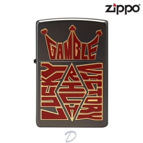 지포 라이터 행운 부 승리 타이포 그래픽 GAMBLE CROWN 32491696