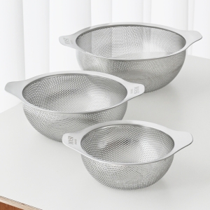 마시피렌체 스텐 핸들 채반 멀티볼 콜랜더 3종1택