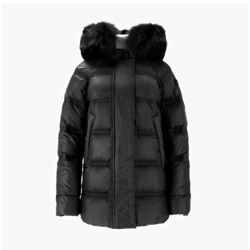 페트레이 여성 타칸 후드 폭스퍼 사이드지퍼 구스다운 패딩 PED5110NERI_이미지