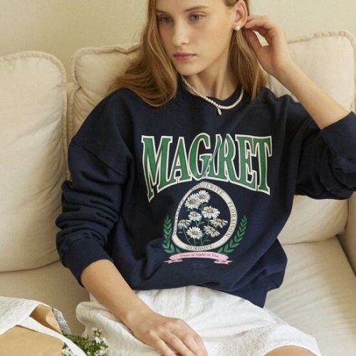 아워호프 Margaret Artwork Sweatshirt Navy H-MT05-NAV_이미지