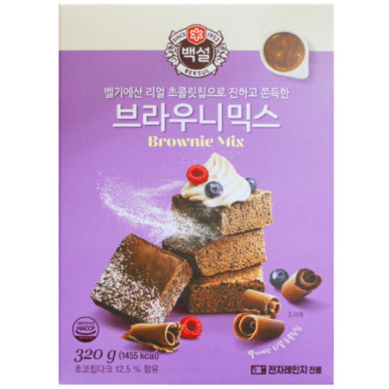 CJ제일제당 백설 리얼 초콜릿칩 브라우니믹스 320g이미지입니다. 누르면 해당 게시물로 새창이동합니다.