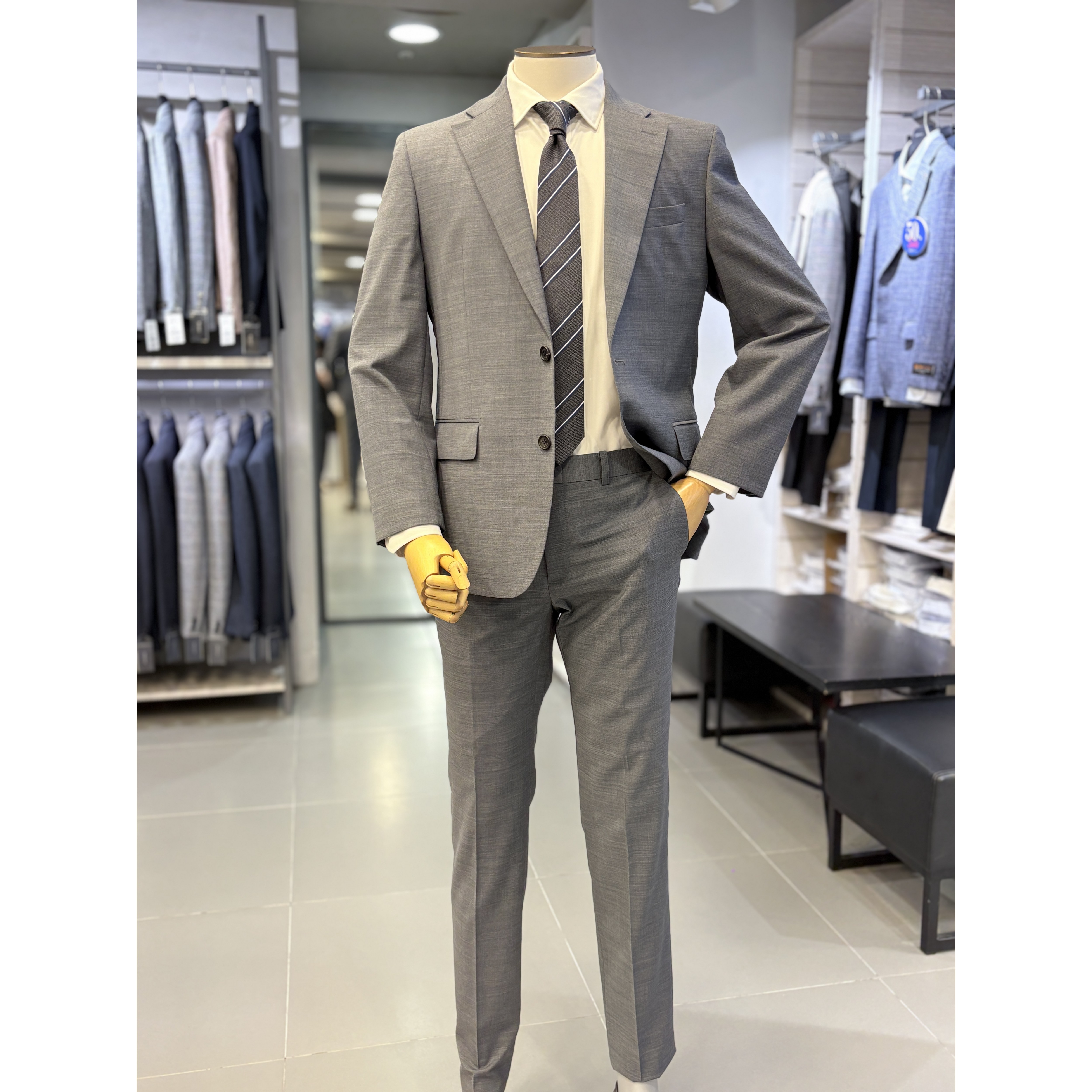 S/S시즌 클래식 수트 블루그레이 COOLMAX 울스판 정장2J59A-GR 자켓/588 100 S 바지/90 36