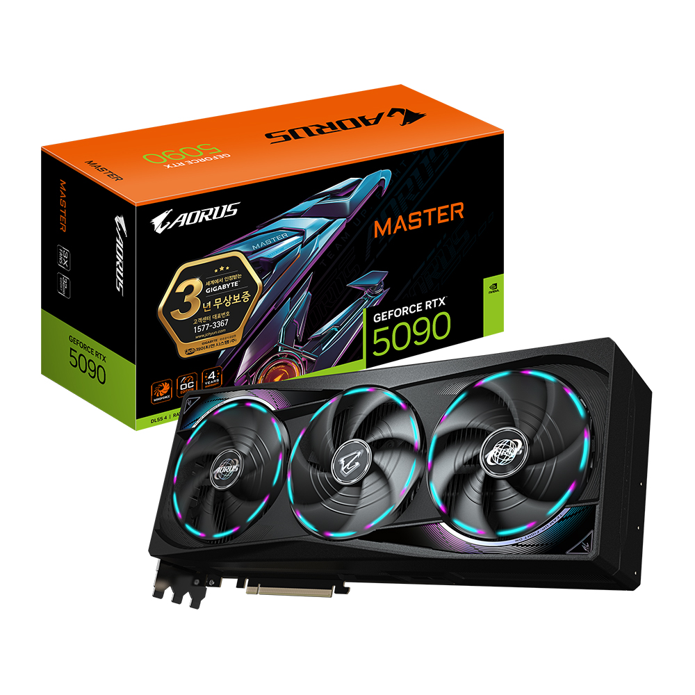 GIGABYTE AORUS 지포스 RTX 5090 MASTER D7 32GB 제이씨현이미지입니다. 누르면 해당 게시물로 새창이동합니다.