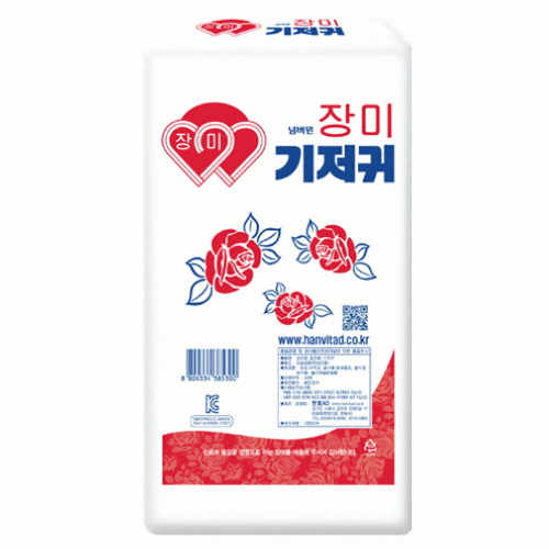 장미 성인용 일자형 패드 기저귀 50개[1팩(50개)]